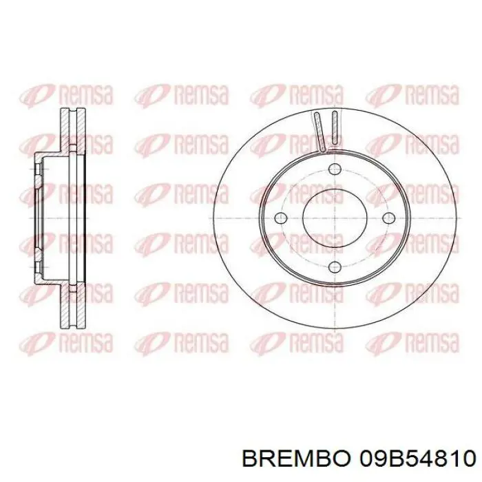 Диск гальмівний передній Brembo 09B54810