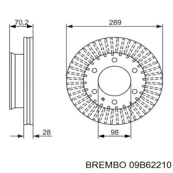 09B62210 Brembo Гальмо дискове переднє