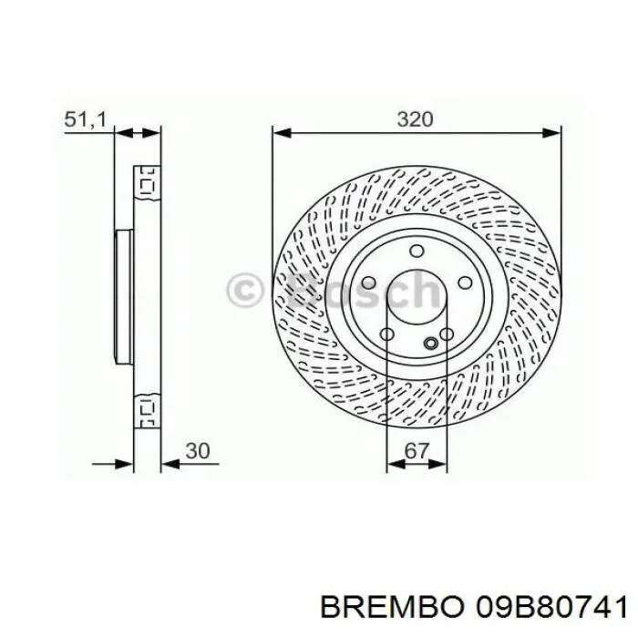 09B80741 Brembo Гальмо дискове переднє