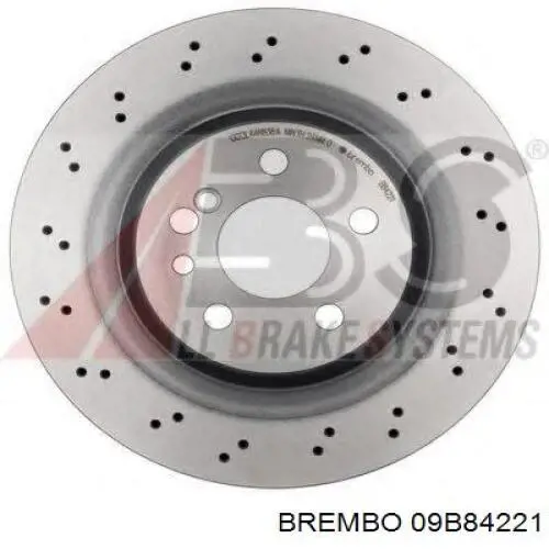 Диск гальмівний задній Brembo 09B84221