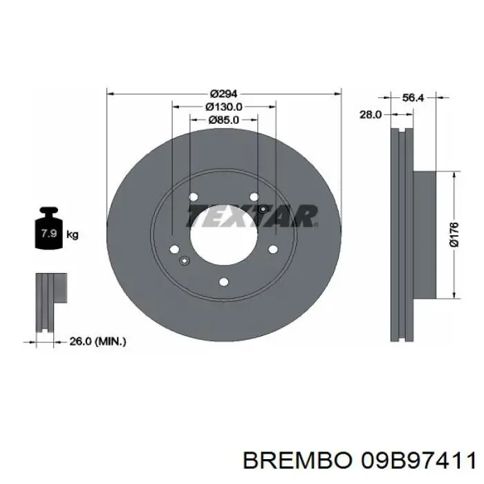 09B97411 Brembo Гальмо дискове переднє
