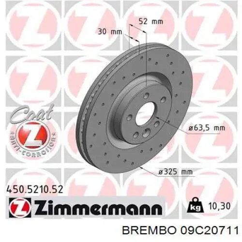 09C20711 Brembo Гальмо дискове переднє