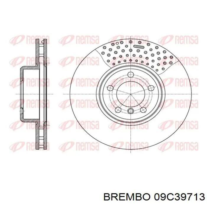 Диск переднього гальма Brembo 09C39713 ціна, від 133.45 USD
