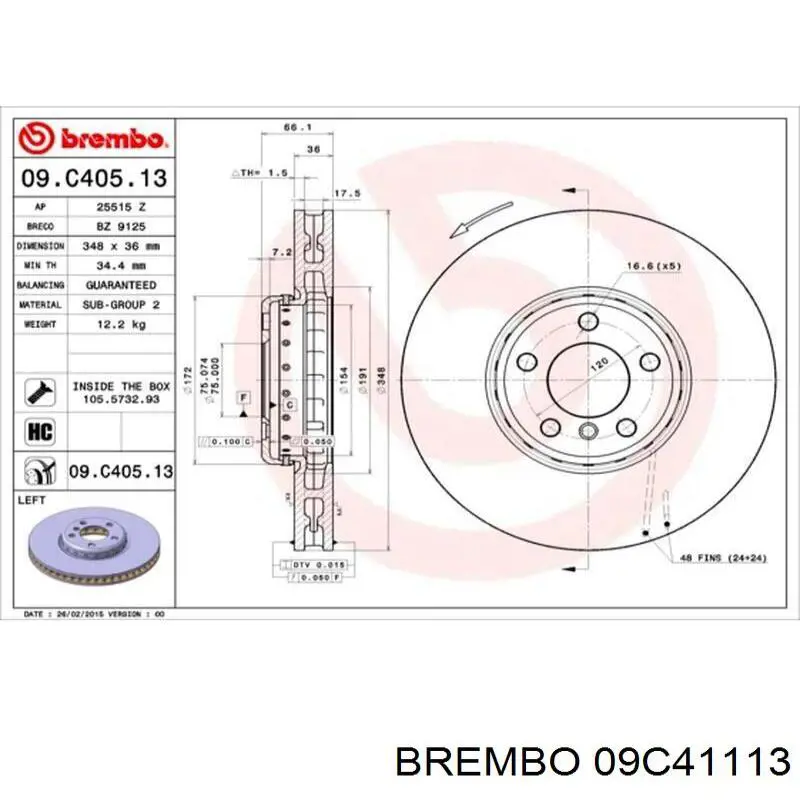 Гальмівні диски 09C41113 Brembo