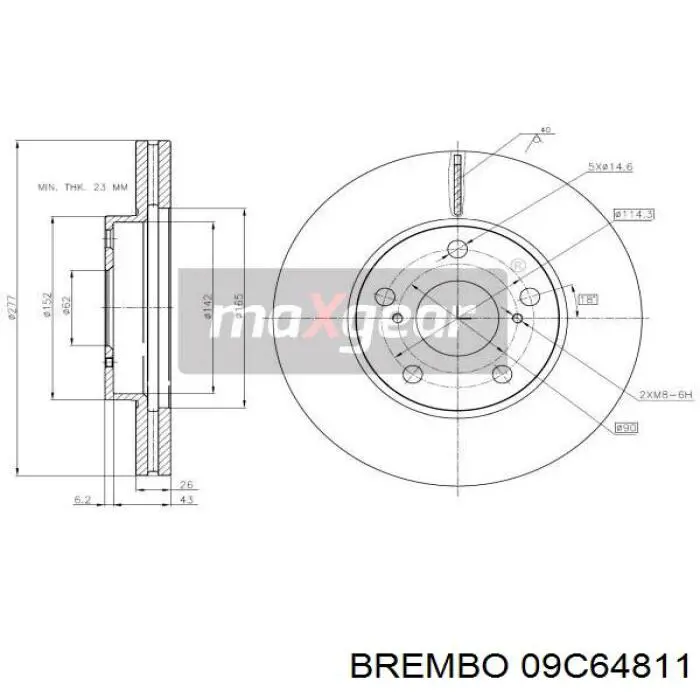 Гальмівні диски передні 09C64811 Brembo