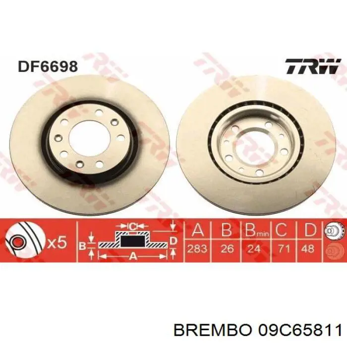 09C65811 Brembo Гальмо дискове переднє