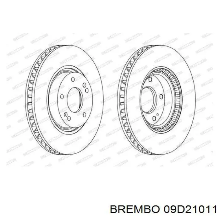 Диск гальмівний передній Brembo 09D21011