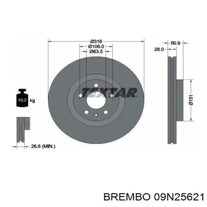 Гальмівні диски передні 09N25621 Brembo