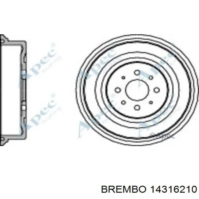 14316210 Brembo Барабан гальмівний задній