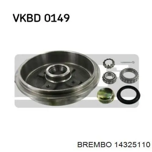 Барабан гальмівний задній Brembo 14325110 ціна, від 29.32 USD