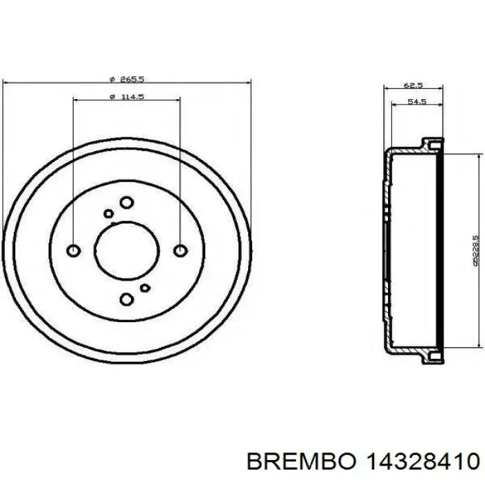 Барабан гальмівний задній Brembo 14328410 ціна, від 27.50 USD