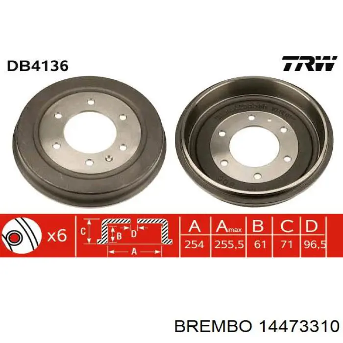 Барабан гальмівний задній 14473310 Brembo