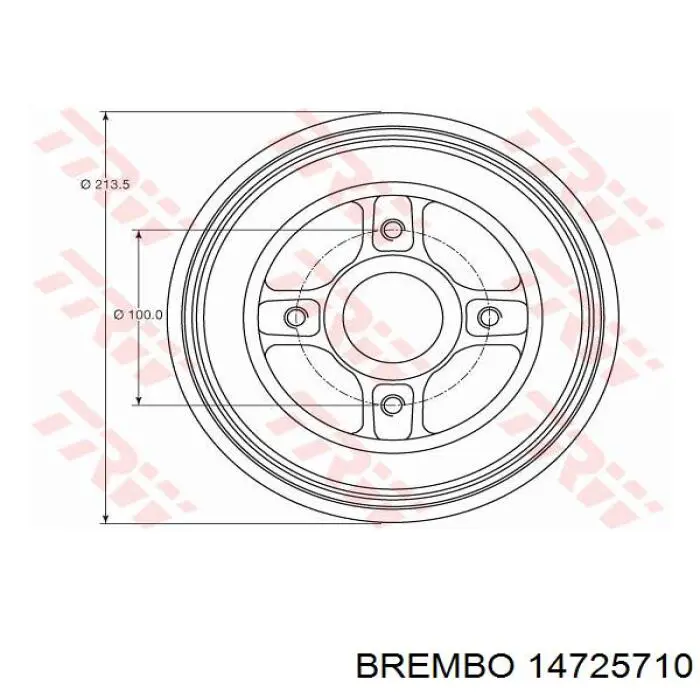 Барабан гальмівний задній 14725710 Brembo