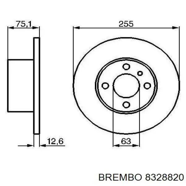 8328820 Brembo Гальмо дискове переднє