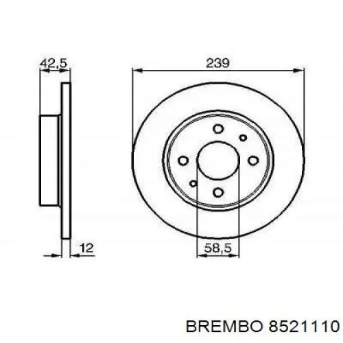 8521110 Brembo Гальмо дискове переднє