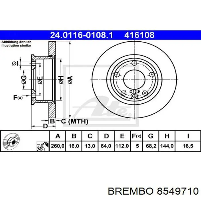 Гальмівні диски передні 8549710 Brembo