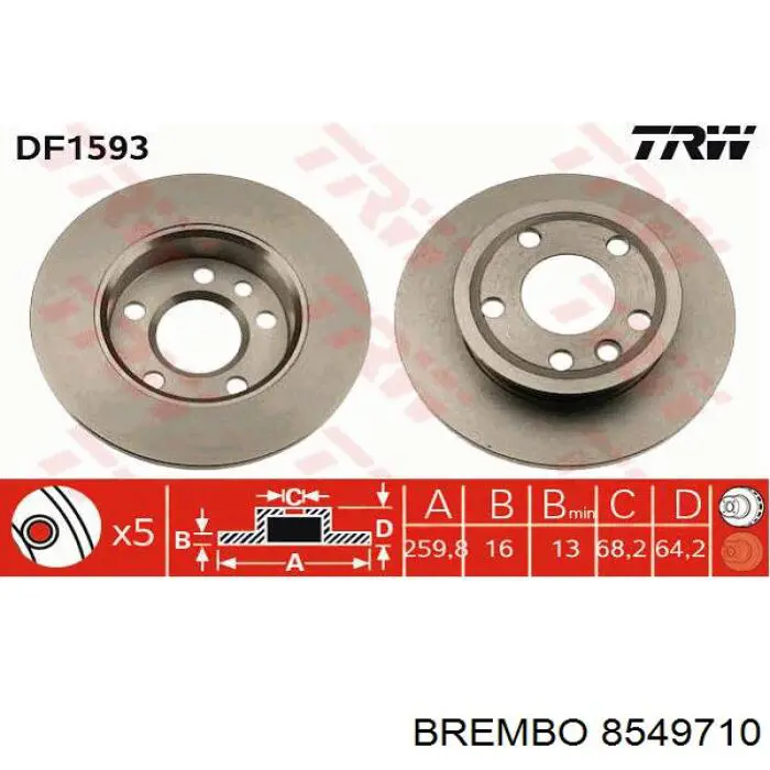 8549710 Brembo Гальмо дискове переднє