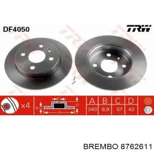 8762611 Brembo Дискові гальма
