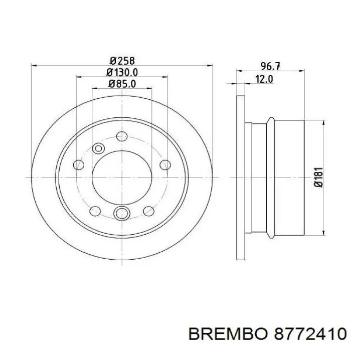 8772410 Brembo диск гальмівний задній