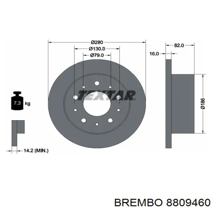 8809460 Brembo диск гальмівний задній
