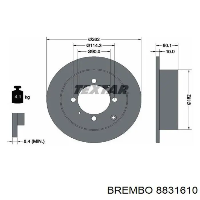 8831610 Brembo диск гальмівний задній