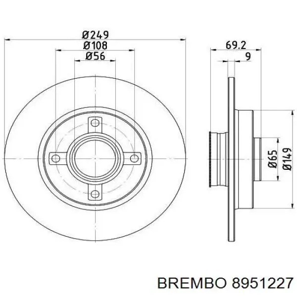 8951227 Brembo Дискові гальма