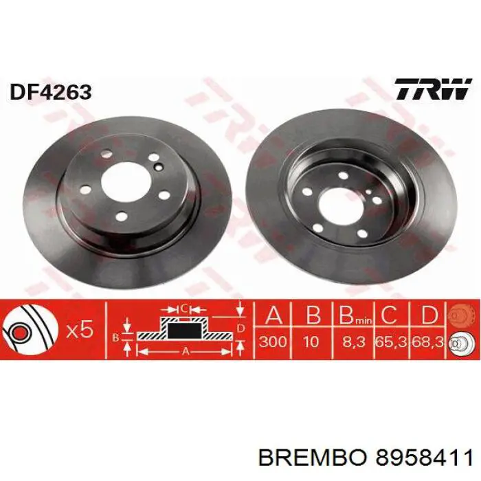 Задні дискові гальма Brembo 8958411 ціна, від 36.34 USD
