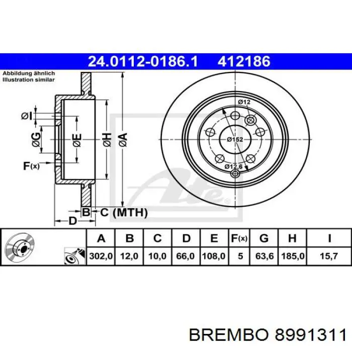 Гальмівні диски 8991311 Brembo