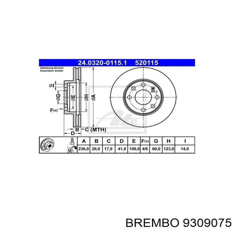 Гальмівні диски передні 9309075 Brembo