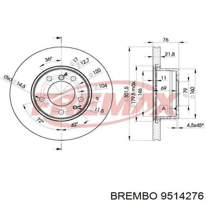 Гальмівні диски передні 9514276 Brembo