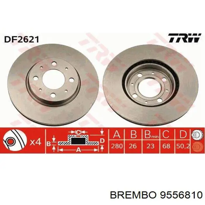 Гальмівні диски передні 9556810 Brembo