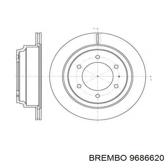9686620 Brembo Гальмо дискове переднє