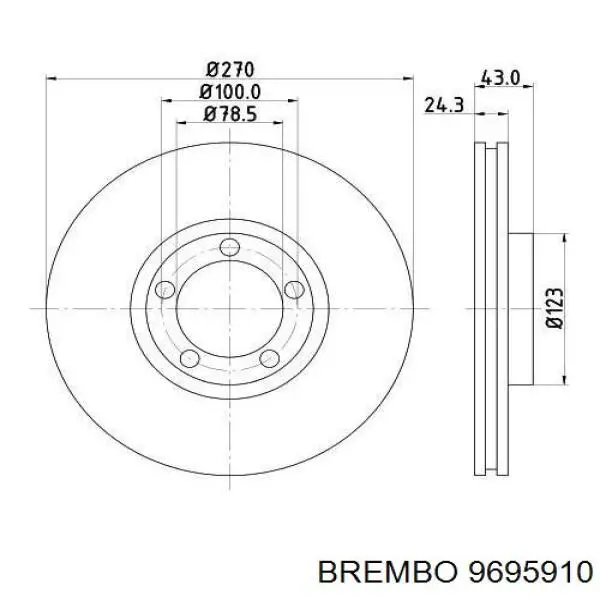 Диск гальмівний передній 9695910 Brembo