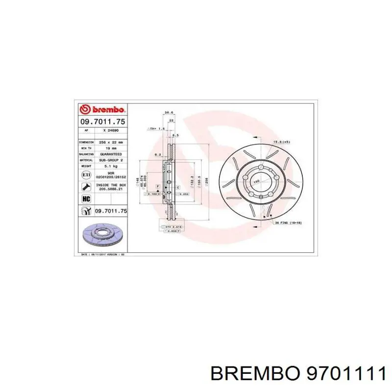 Гальмівні диски передні 9701111 Brembo
