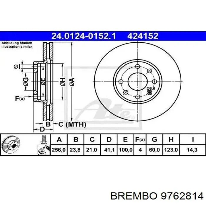 Гальмівні диски передні 9762814 Brembo