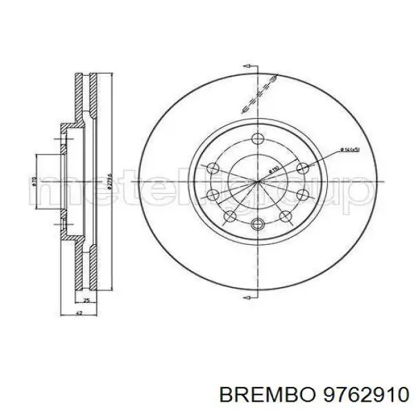 Купити 9762910 Brembo Ротор гальмівний
