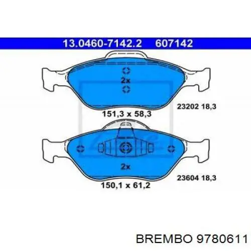 Гальмівні диски передні 9780611 Brembo