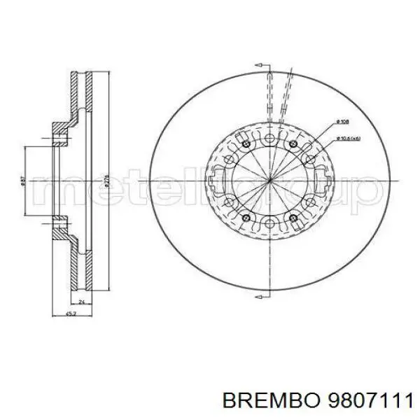 Гальмівні диски передні 9807111 Brembo
