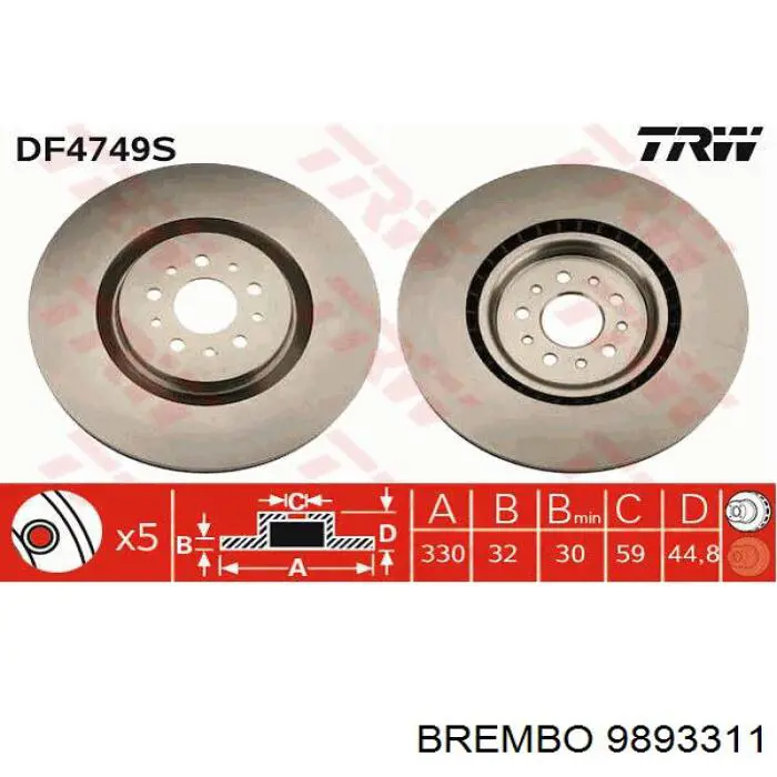 Диск переднього гальма Blue Print ADL144343 ціна, від 73.01 USD