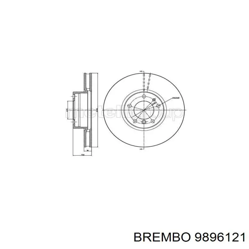 Диск гальмівний передній Brembo 9896121