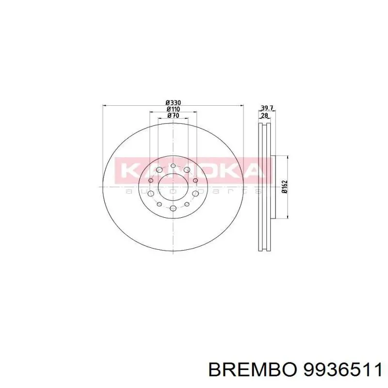 9936511 Brembo Гальмо дискове переднє