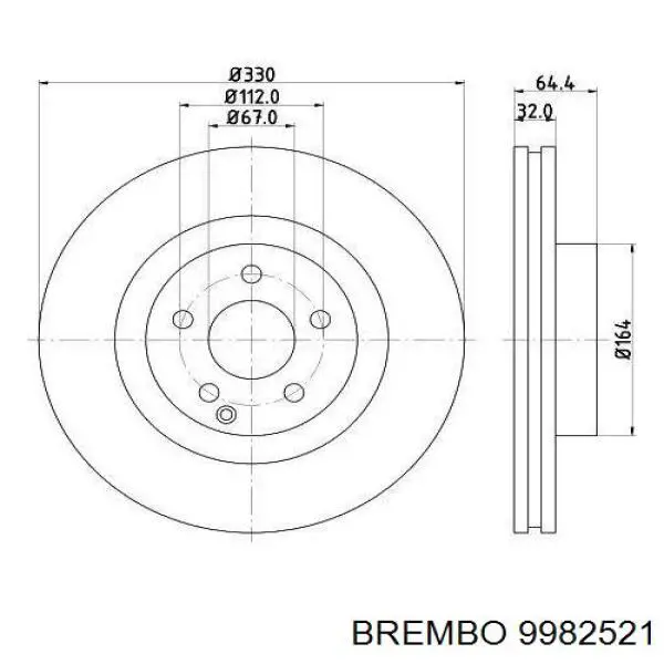Гальмівні диски передні 9982521 Brembo
