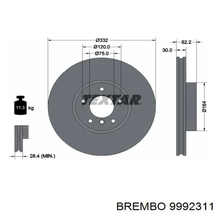 9992311 Brembo диск гальмівний передній