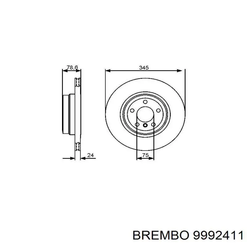 Купити 9992411 Brembo Диск заднього гальма