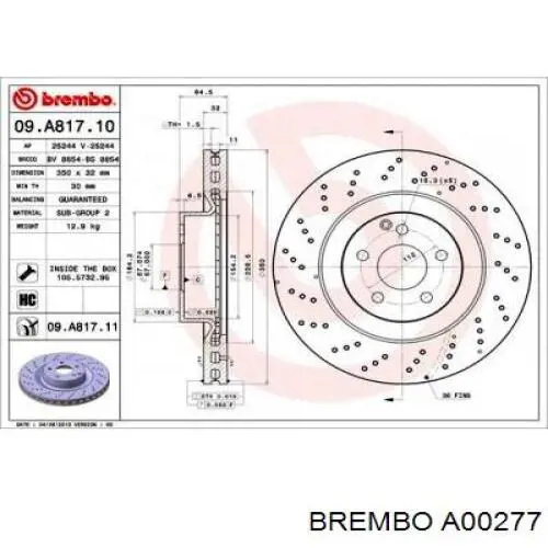 Датчик зносу гальмівних колодок, передній Brembo A00277 ціна, від 8.73 USD
