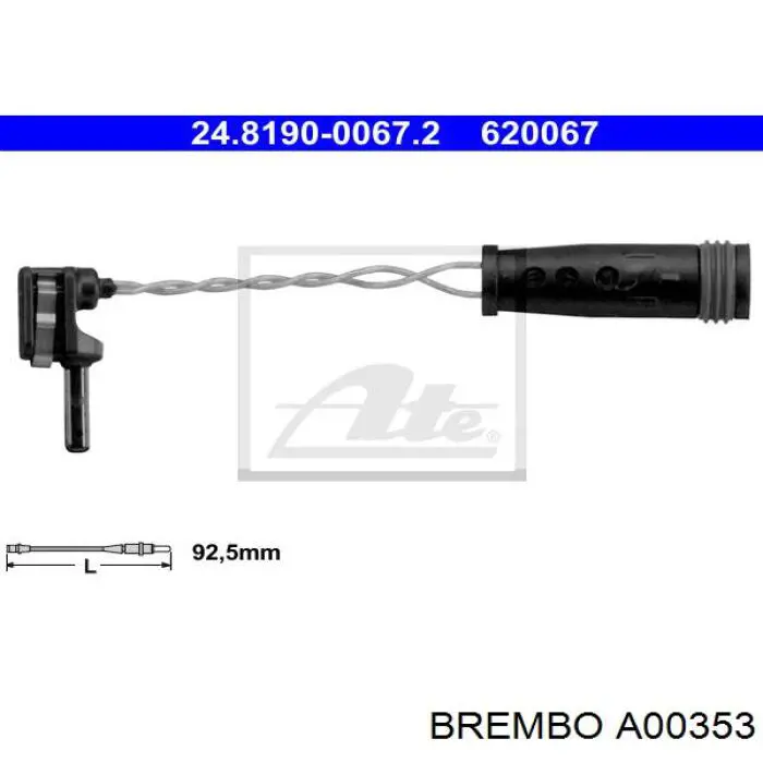 A00353 Brembo датчик зносу гальмівних колодок, передній