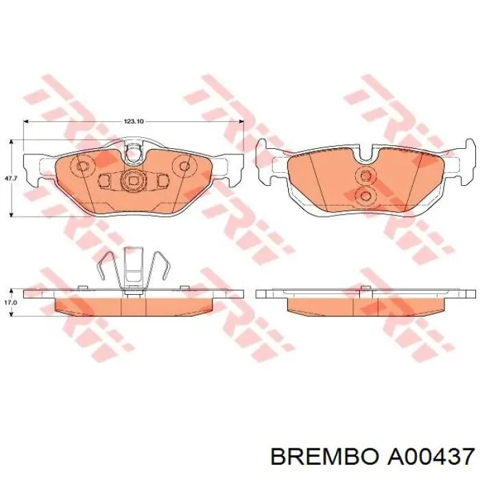 Купити A00437 Brembo Датчик зносу гальмівних колодок, задній