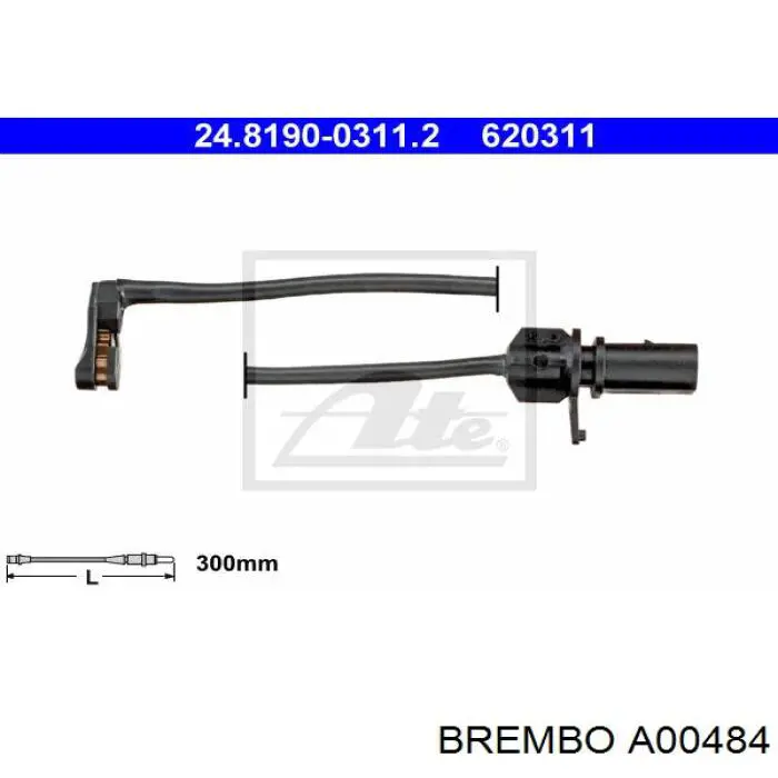 Датчик зносу гальмівних колодок, передній A00484 Brembo