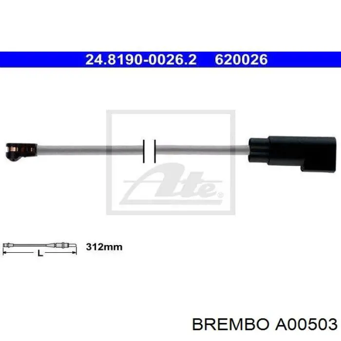 Сигналізатор знос гальмівних колодок Brembo A00503 ціна, від 7.33 USD
