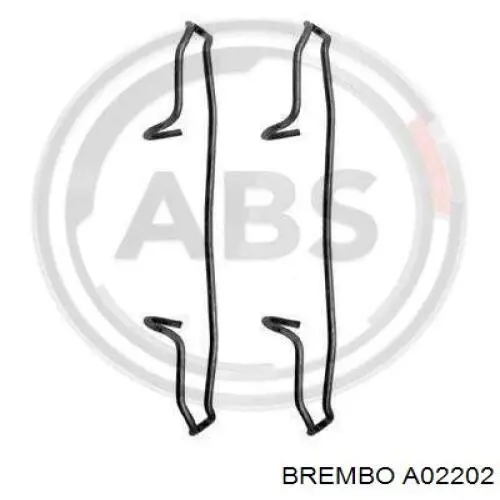 Комплект пружинок кріплення дискових колодок, передніх A02202 Brembo